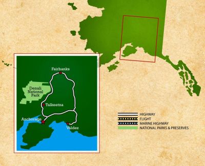 Map showing the Tour regions